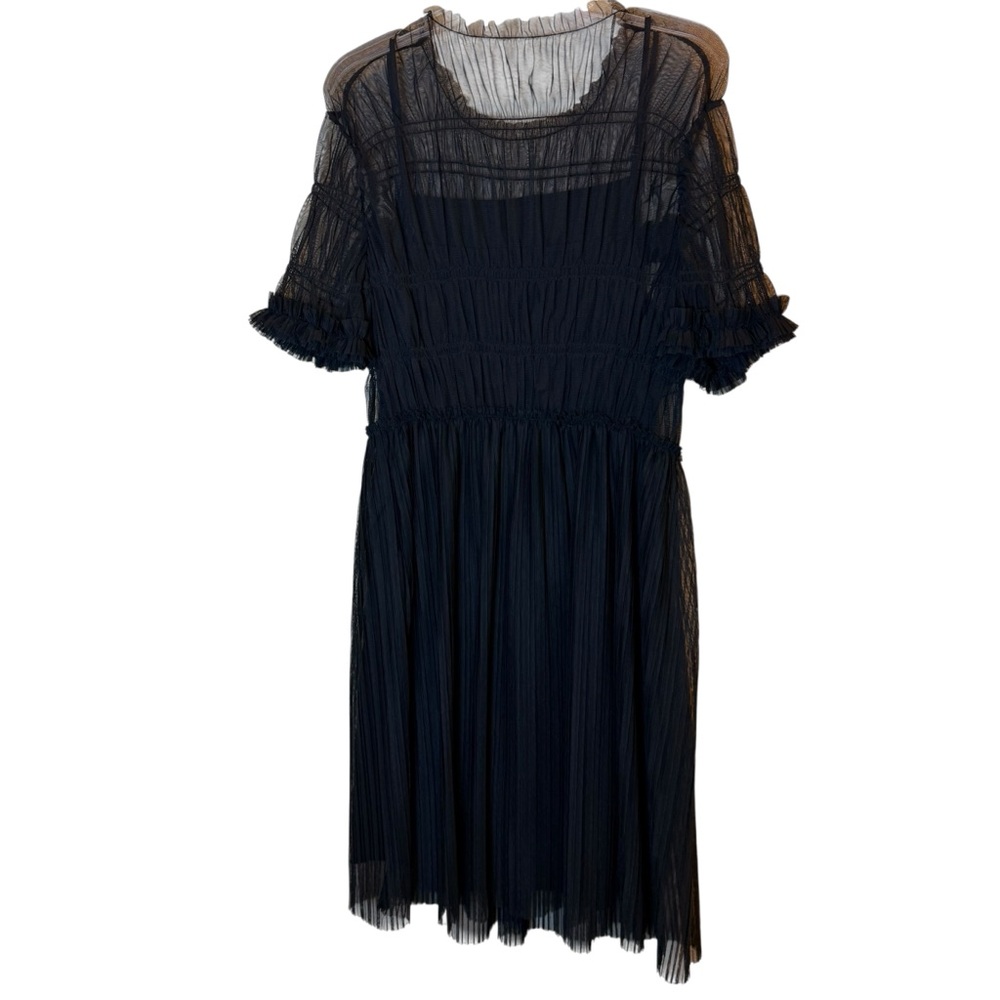 Who What Wear Black Sheer Midi Dress